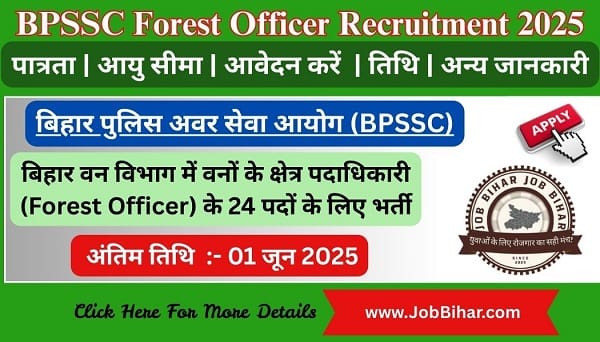 BPSSC Forest Officer Recruitment 2025 – Short Description for Bihar Police Range Officer of Forest Online Form 2025