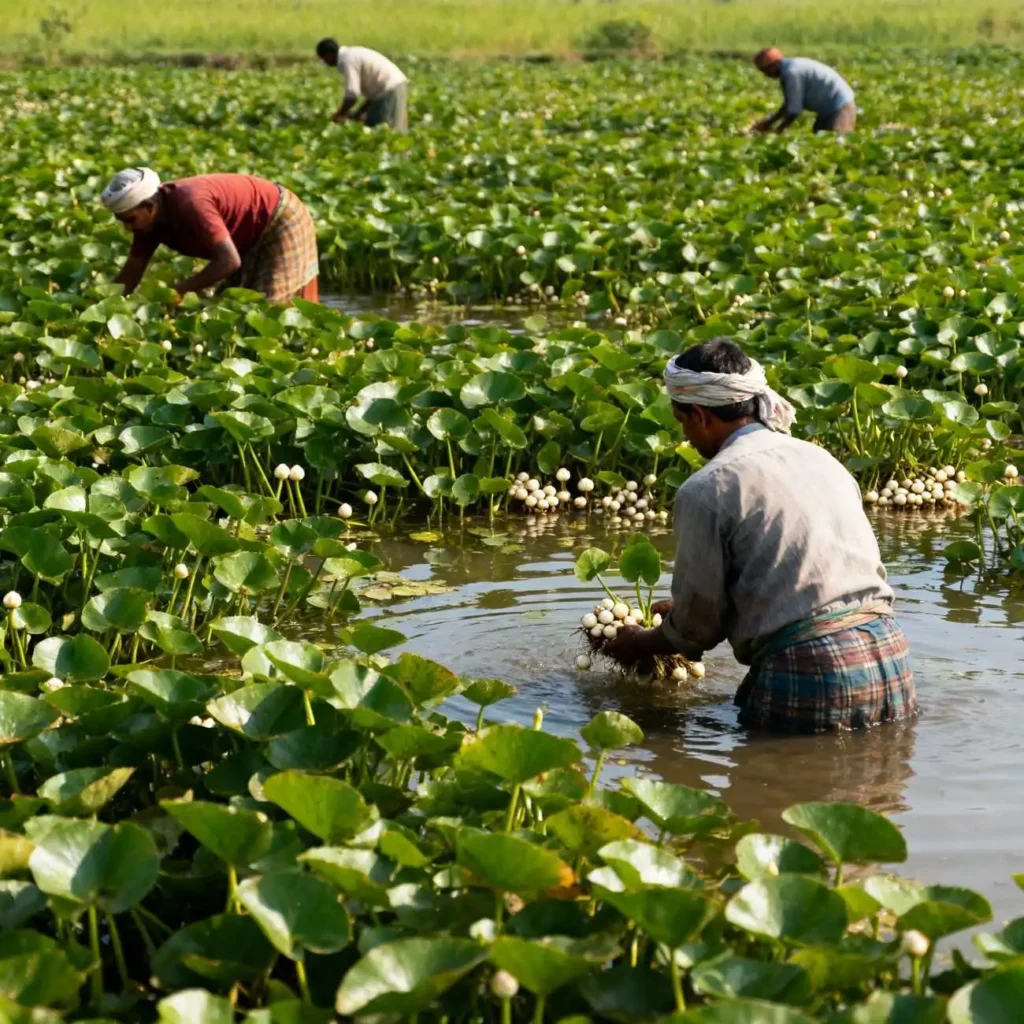 Bihar Makhana Yojana 2025 : workin farmer image