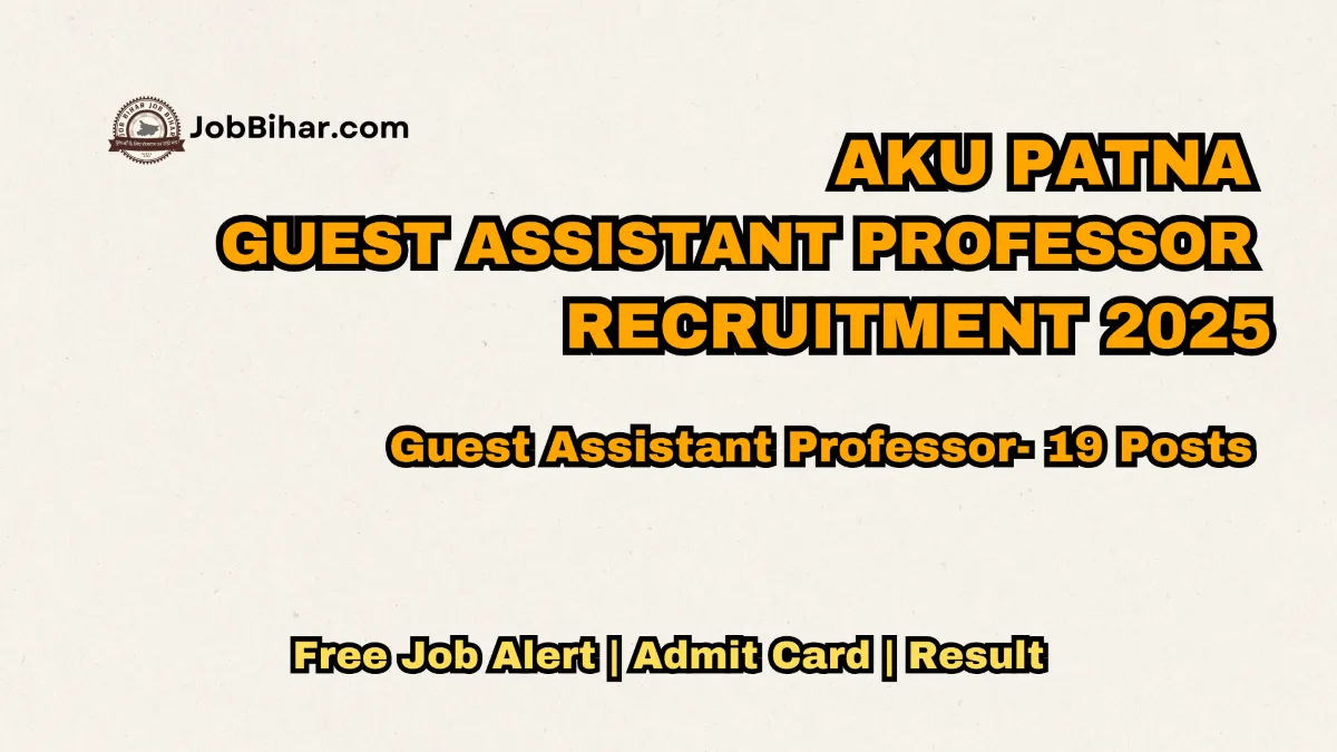 AKU Patna Guest Assistant Professor Recruitment 2025 – AKU पटना गेस्ट असिस्टेंट प्रोफेसर भर्ती 2025 Notification