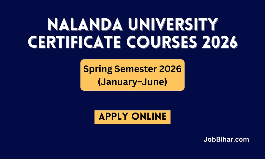 Nalanda University Certificate Courses 2026 Spring Semester (January–June) Apply Online official banner