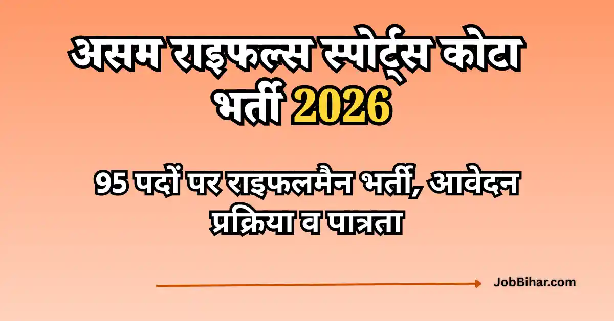 Assam Rifles Sports Quota Recruitment Rally 2026