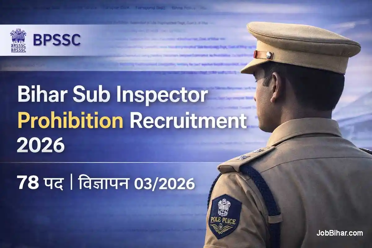 Bihar Sub Inspector Prohibition Recruitment 2026 BPSSC official notification based feature image