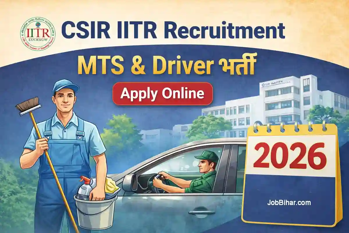 CSIR IITR Recruitment 2026 feature image for MTS and Driver vacancy apply online
