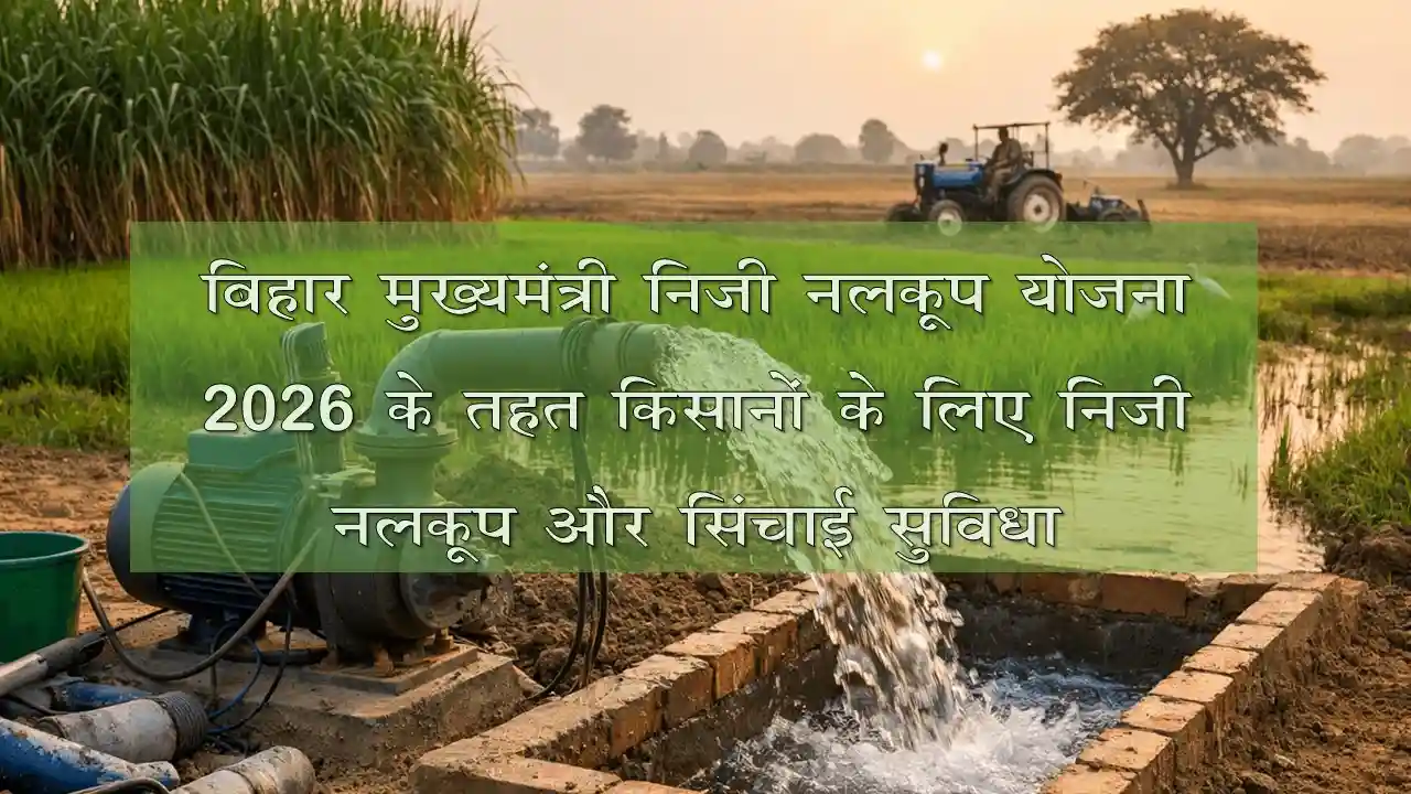 बिहार मुख्यमंत्री निजी नलकूप योजना 2026 के तहत किसानों के लिए निजी नलकूप और सिंचाई सुविधा