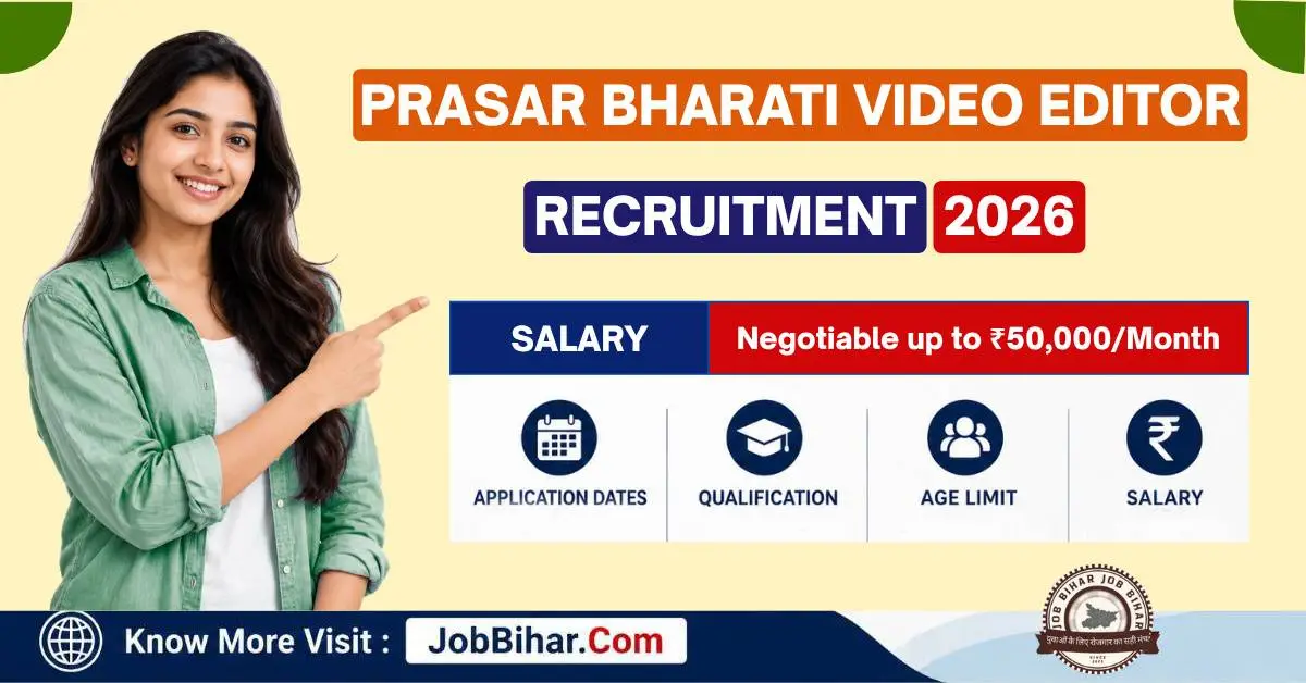 Prasar Bharati Video Editor Recruitment 2026 Online Form 07 Posts 2 Prasar Bharati Video Editor Recruitment 2026